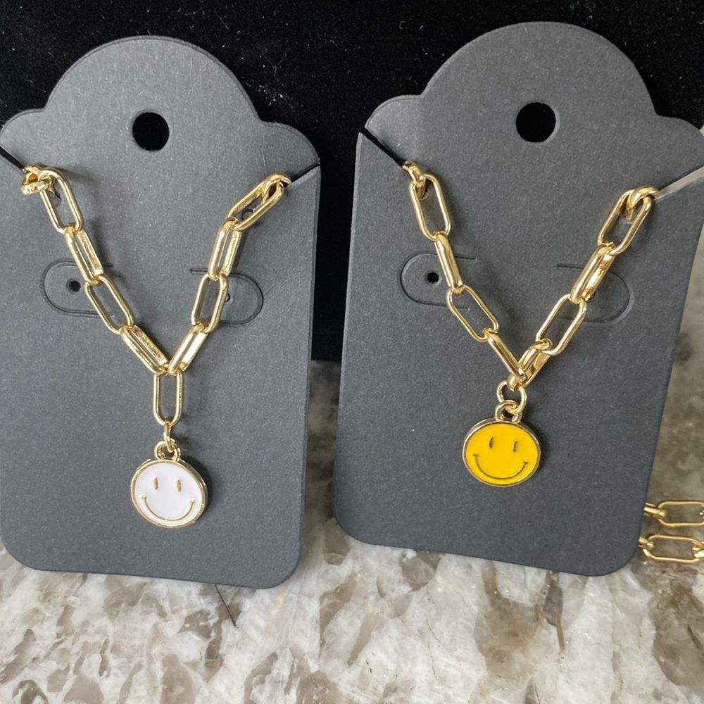 Paper Clip Smiley Face Necklaces